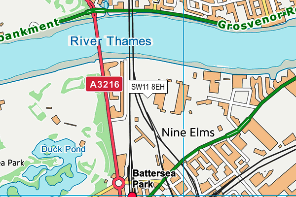 SW11 8EH map - OS VectorMap District (Ordnance Survey)