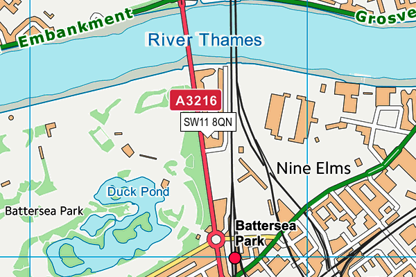 SW11 8QN map - OS VectorMap District (Ordnance Survey)