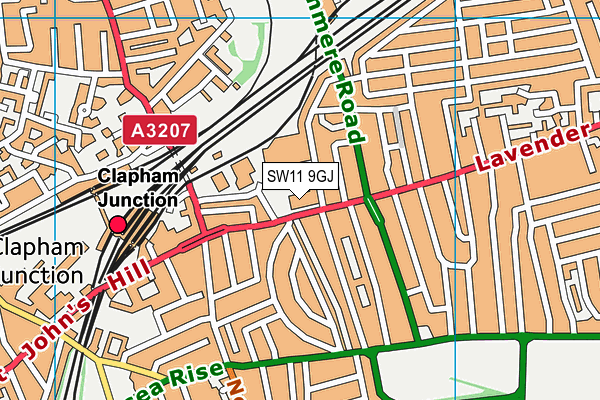 SW11 9GJ map - OS VectorMap District (Ordnance Survey)