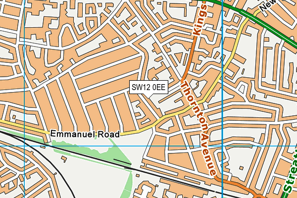 SW12 0EE map - OS VectorMap District (Ordnance Survey)