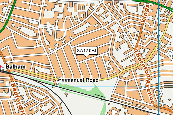 SW12 0EJ map - OS VectorMap District (Ordnance Survey)