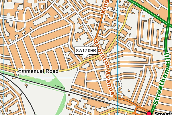 SW12 0HR map - OS VectorMap District (Ordnance Survey)