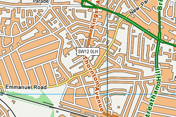 SW12 0LH map - OS VectorMap District (Ordnance Survey)