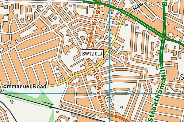 SW12 0LJ map - OS VectorMap District (Ordnance Survey)