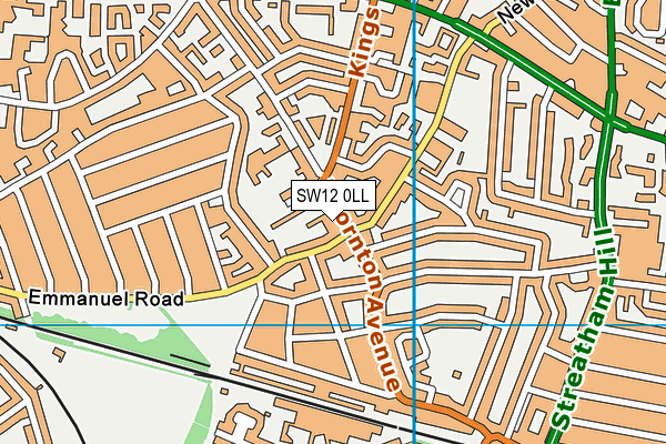 SW12 0LL map - OS VectorMap District (Ordnance Survey)