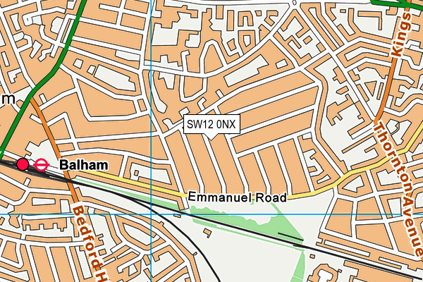 SW12 0NX map - OS VectorMap District (Ordnance Survey)