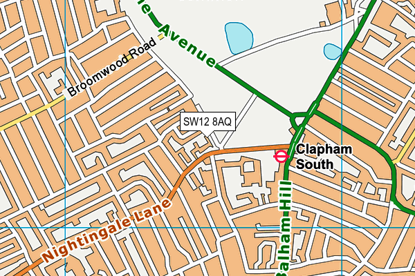 SW12 8AQ map - OS VectorMap District (Ordnance Survey)