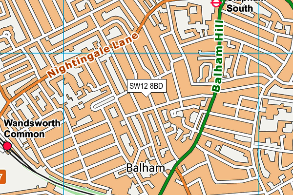 Grove Gym (Closed) map (SW12 8BD) - OS VectorMap District (Ordnance Survey)