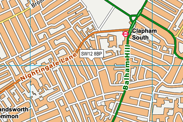 SW12 8BP map - OS VectorMap District (Ordnance Survey)