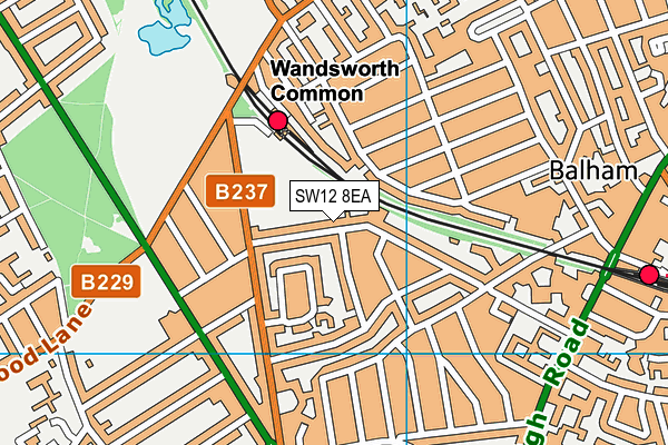 SW12 8EA map - OS VectorMap District (Ordnance Survey)