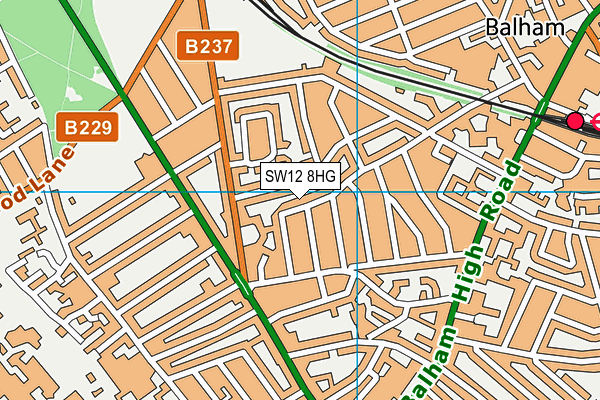 SW12 8HG map - OS VectorMap District (Ordnance Survey)