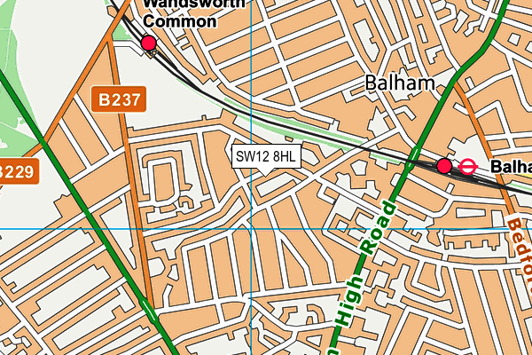 SW12 8HL map - OS VectorMap District (Ordnance Survey)