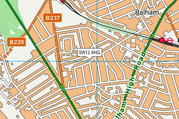 SW12 8HQ map - OS VectorMap District (Ordnance Survey)