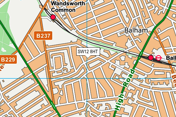 SW12 8HT map - OS VectorMap District (Ordnance Survey)