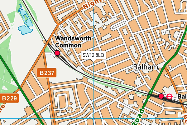 SW12 8LQ map - OS VectorMap District (Ordnance Survey)