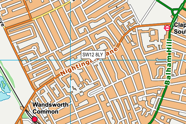 SW12 8LY map - OS VectorMap District (Ordnance Survey)