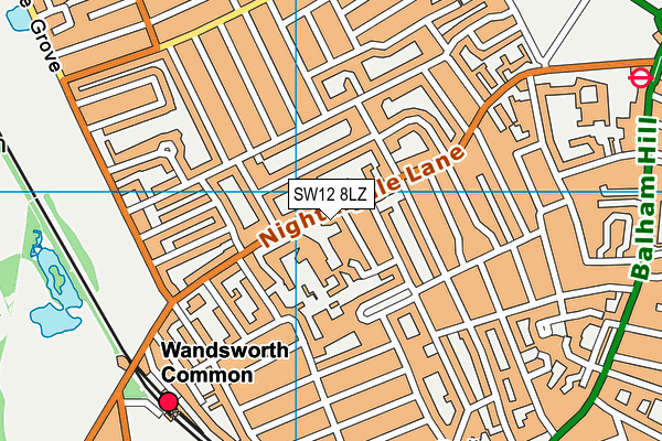 SW12 8LZ map - OS VectorMap District (Ordnance Survey)