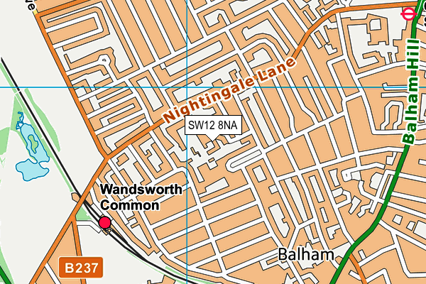 SW12 8NA map - OS VectorMap District (Ordnance Survey)