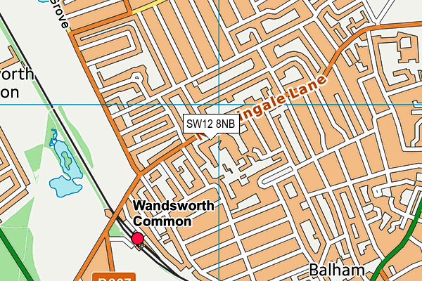 SW12 8NB map - OS VectorMap District (Ordnance Survey)