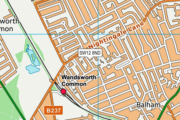 SW12 8ND map - OS VectorMap District (Ordnance Survey)