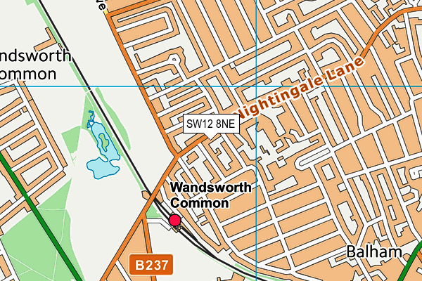 SW12 8NE map - OS VectorMap District (Ordnance Survey)