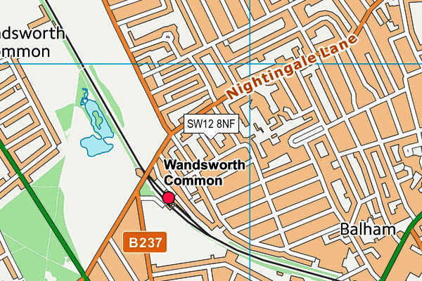 SW12 8NF map - OS VectorMap District (Ordnance Survey)