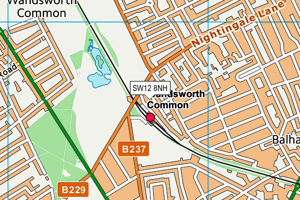 SW12 8NH map - OS VectorMap District (Ordnance Survey)