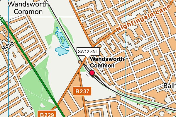 SW12 8NL map - OS VectorMap District (Ordnance Survey)