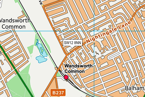 SW12 8NN map - OS VectorMap District (Ordnance Survey)