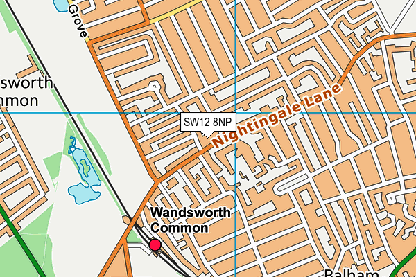 SW12 8NP map - OS VectorMap District (Ordnance Survey)