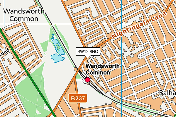 SW12 8NQ map - OS VectorMap District (Ordnance Survey)