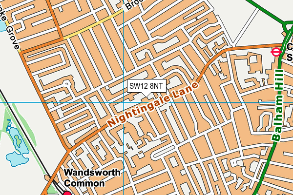 SW12 8NT map - OS VectorMap District (Ordnance Survey)