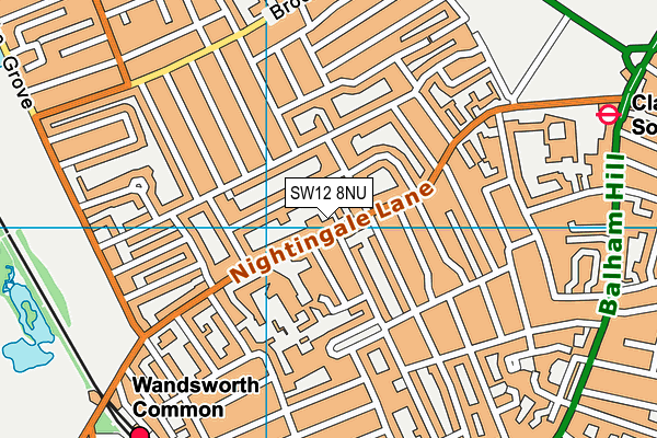 SW12 8NU map - OS VectorMap District (Ordnance Survey)
