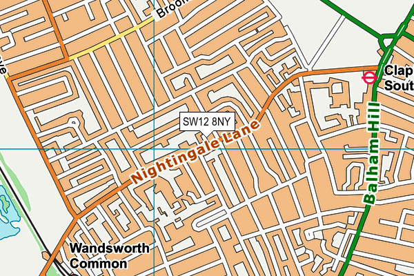 SW12 8NY map - OS VectorMap District (Ordnance Survey)