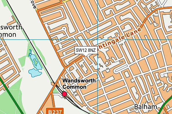 SW12 8NZ map - OS VectorMap District (Ordnance Survey)