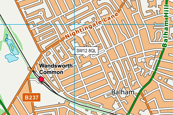 SW12 8QL map - OS VectorMap District (Ordnance Survey)