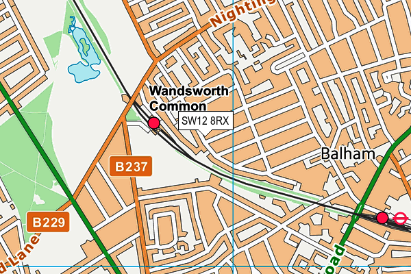 SW12 8RX map - OS VectorMap District (Ordnance Survey)