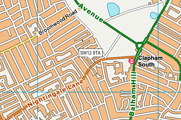 SW12 8TA map - OS VectorMap District (Ordnance Survey)