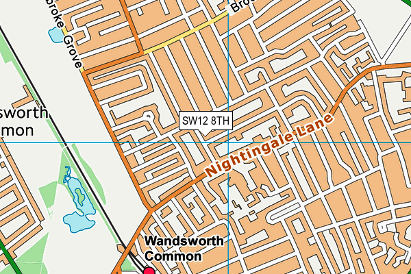 SW12 8TH map - OS VectorMap District (Ordnance Survey)