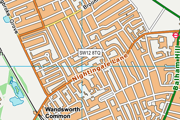 SW12 8TQ map - OS VectorMap District (Ordnance Survey)