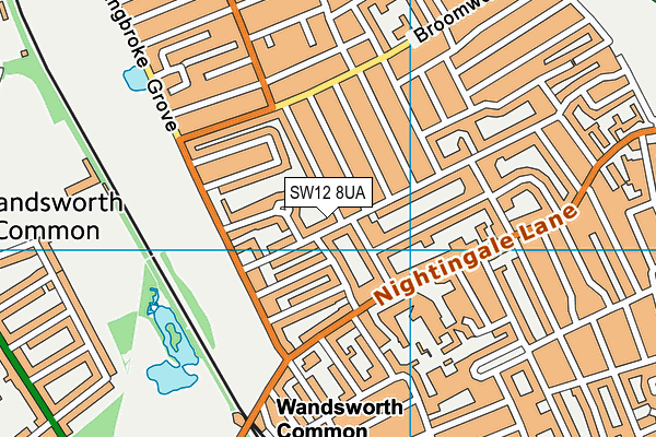 SW12 8UA map - OS VectorMap District (Ordnance Survey)