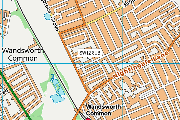 SW12 8UB map - OS VectorMap District (Ordnance Survey)