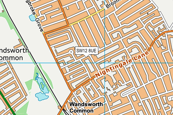 SW12 8UE map - OS VectorMap District (Ordnance Survey)