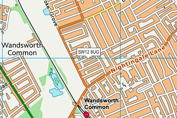 SW12 8UG map - OS VectorMap District (Ordnance Survey)