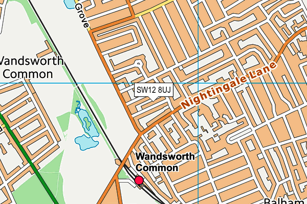 SW12 8UJ map - OS VectorMap District (Ordnance Survey)