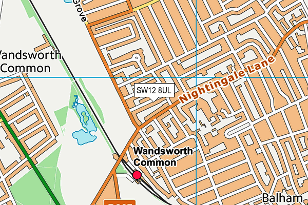 SW12 8UL map - OS VectorMap District (Ordnance Survey)