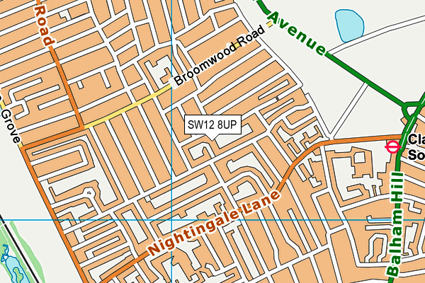 SW12 8UP map - OS VectorMap District (Ordnance Survey)