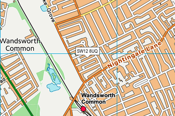 SW12 8UQ map - OS VectorMap District (Ordnance Survey)