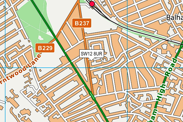 SW12 8UR map - OS VectorMap District (Ordnance Survey)