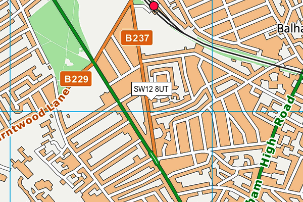SW12 8UT map - OS VectorMap District (Ordnance Survey)